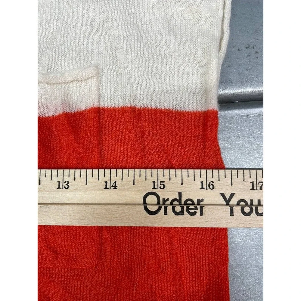 360 Cashmere Sleeveless Shirt Top Womens Small Off White Orange Knit Lightweight - Picture 4 of 7